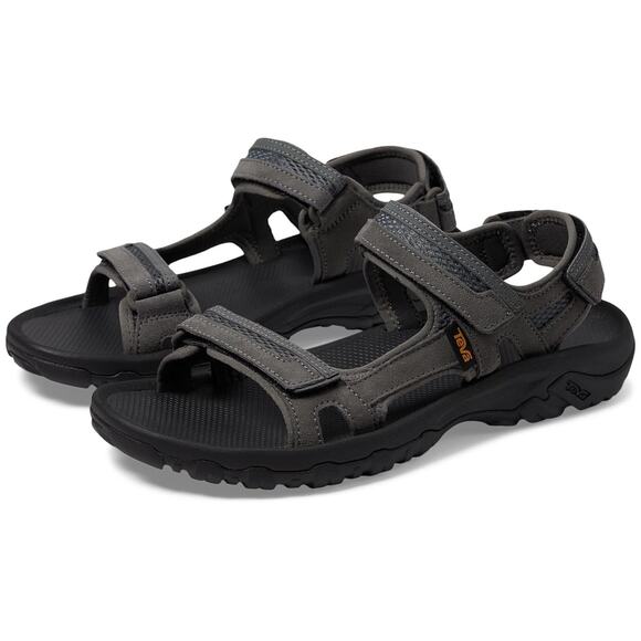 Teva Men Hudson Sport Hiking Outdoor Sandals Size US 10 Dark Gull Gray Leather - Picture 1 of 5